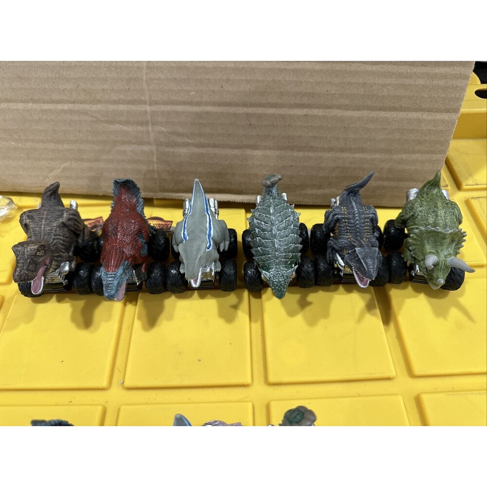 Lot of 6 Set Jurassic World Zoom Riders Pull Back Power Dinosaurs 🦕 3.25" NEW